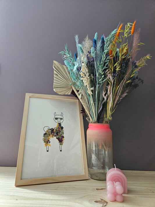 Cadre affiche fleurie Alpaga